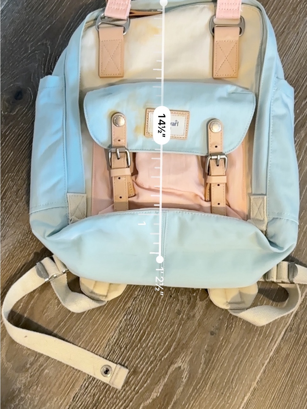 Pastel Blue & Pink Backpack - Picture 11 of 12